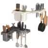 Rotating Knife Holder Kitchen Wall-mounted Multifunctional Kitchen Knife Holder Chopsticks Holder Knife Chopsticks Cage Tableware Storage Rack