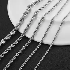 European and American Stainless Steel Chain Hip-Hop Trendy Twist Chain Titanium Steel Simple Snake Bone Chain Niche Clavicle Chain Personalized Style Trend