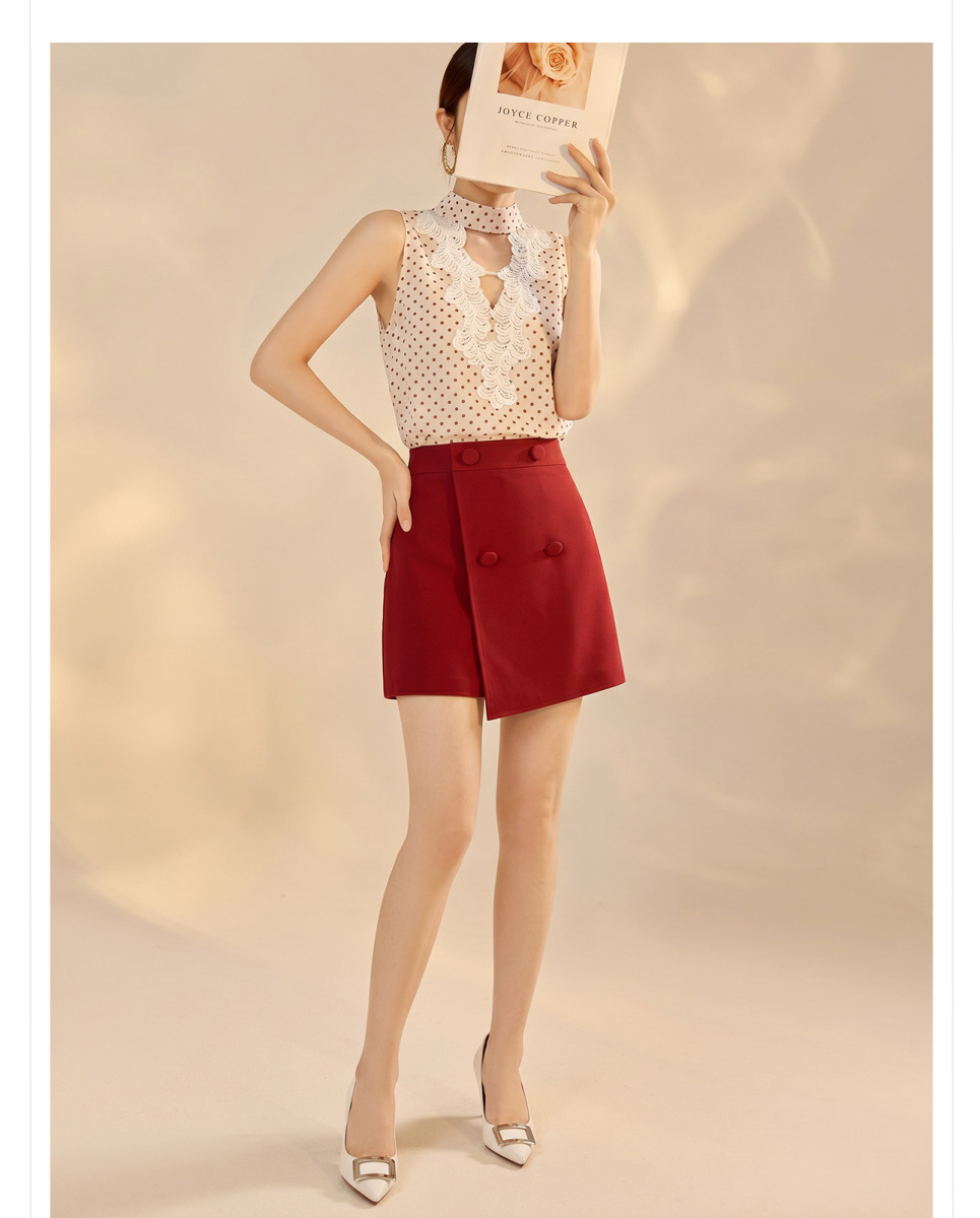 Bộ áo ba lỗ in họa tiết hoa phối chân váy hoặc quần short dáng dài thanh lịch — Áo ba lỗ, Quần short, Chân váy, Bộ đồ [áo ba lỗ + quần short]