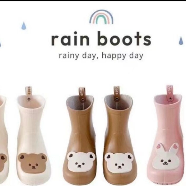 Small Size Middle Size Children's Rain Boots Rain Boots Toddler Shoes Walking Shoes Anti-slip Shoes Rubber Shoes Water Climbing Shoes Water Playing Shoes