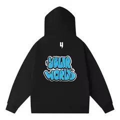 Men's Autumn and Winter Terry Hooded Sweatshirt, Autumn and Winter European and American Trendy Brand Yelir World Loose Casual Printed Base Shirt