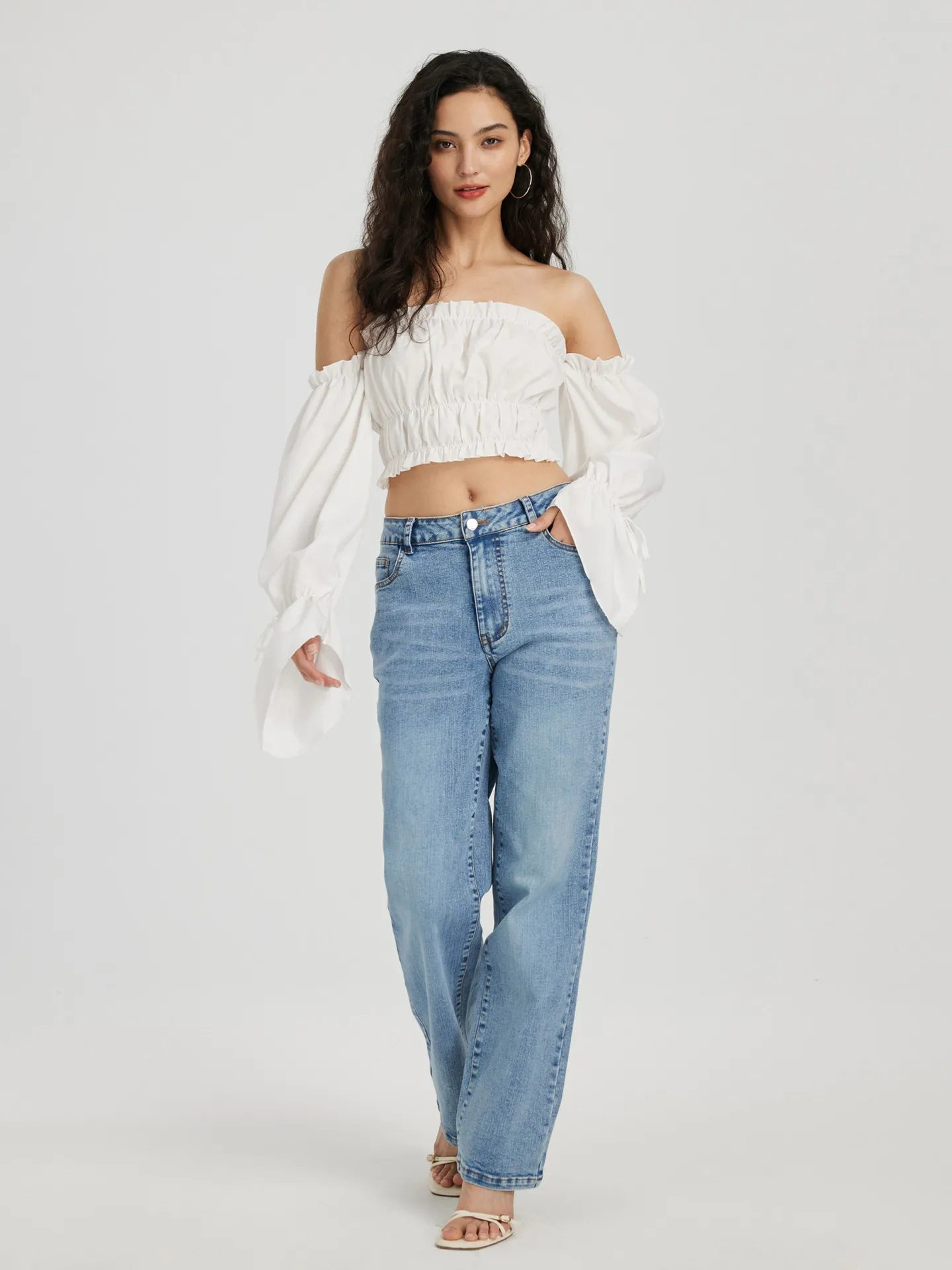 High Waisted Straight Leg Jeans for Women Stretch Denim Casual Style Trendy Fashion Wholesale Available