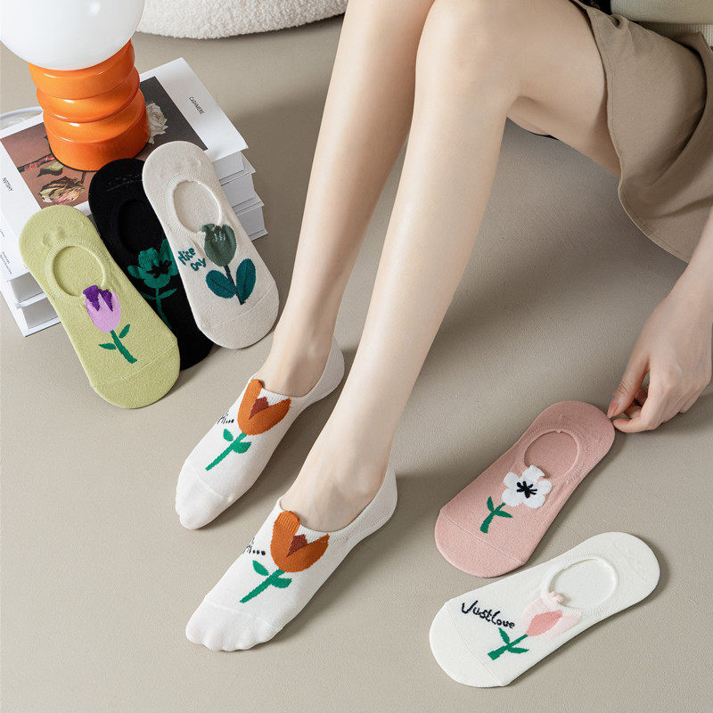 new spring and autumn socks, women's socks, thin With silico...