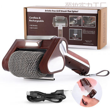 2025 Stainless Steel 304 Roller Grill Brush with Led Light No Brush Hair Removal Food Grade Cleaning Led Lighting