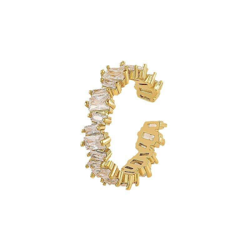 Sunrise Irregular Micro-inlaid Zircon Ring Women's Opening Adjustable Niche Advanced Sense Ring Cross-border Wholesale New