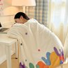 New Shawl Blanket New Milk Fleece Printed Shawl Blanket Multifunctional Student Lunch Break Blanket Coral Fleece Cloak Blanket