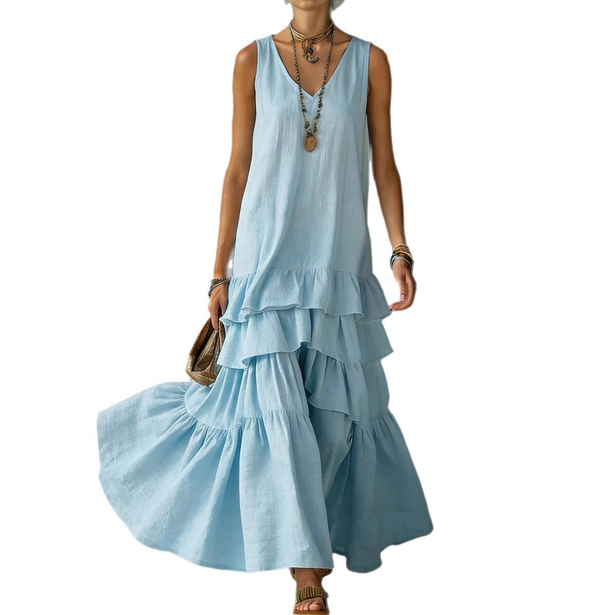 Casual Solid Color Long Cake Skirt Elegant Design Versatile Style for Everyday Wear Wholesale Available