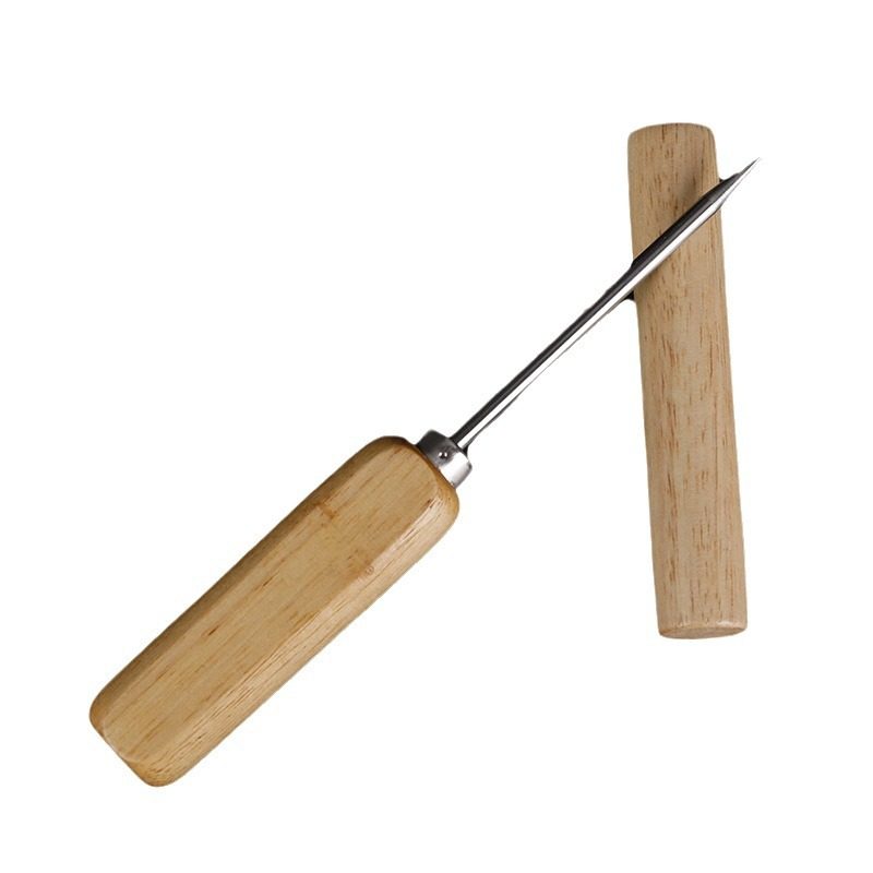 Solid wood stainless steel long ice cone bar refrigerator freezer deicing ice chisel deicing ice crushing tool ice chisel wine set