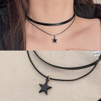 choker double-layer black star necklace women's collar short clavicle chain Japanese and Korean all-match neckband necklace jewelry