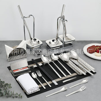 304 Stainless Steel Serving Spoon, Coffee Spoon, Hammered Pattern Western Tableware Set, Hotel Restaurant Commercial Knife, Fork, Spoon