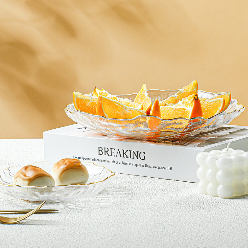 Heart Maker Glacier Plate ins Style Japanese Style Creative Dish Bowl Combination Household Dinner Plate Phnom Penh Lead-free Heat-resistant Glass