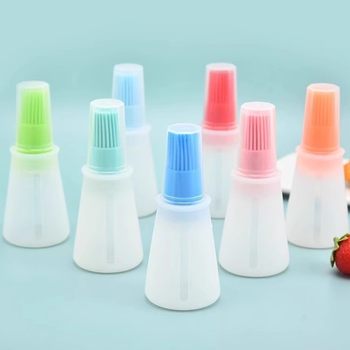 High Temperature Resistant Silicone Oil Bottle Brush Barbecue Brush Pancake Oil Brush Kitchen Oil Brush Food Brush Outdoor Portable Oil Bottle