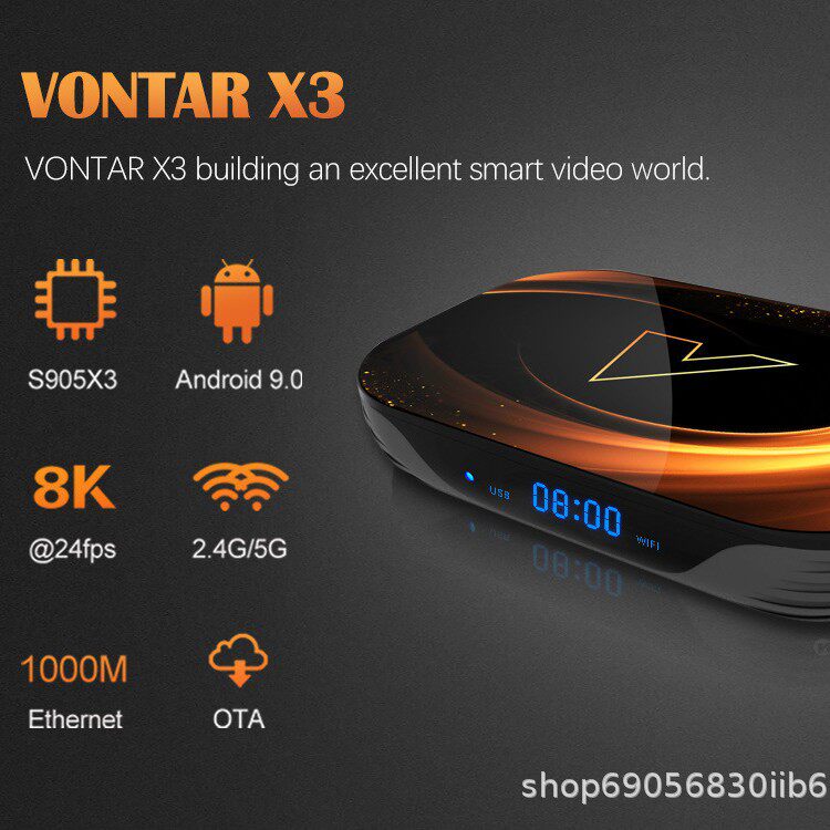 Vontar X3 Network Player S905X3 Android 9.0 Tvbox 4+128Gb