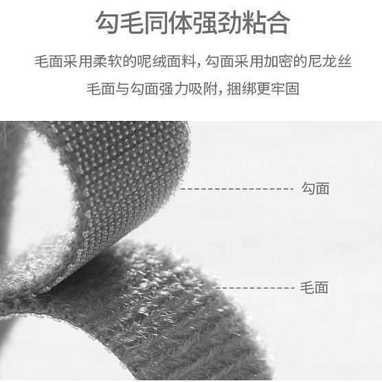 Back-To-Back Cat Head T-Shaped Velcro Straps, Nylon Self-Adhesive Cable Management Straps, Data Cable Binding Velcro Straps