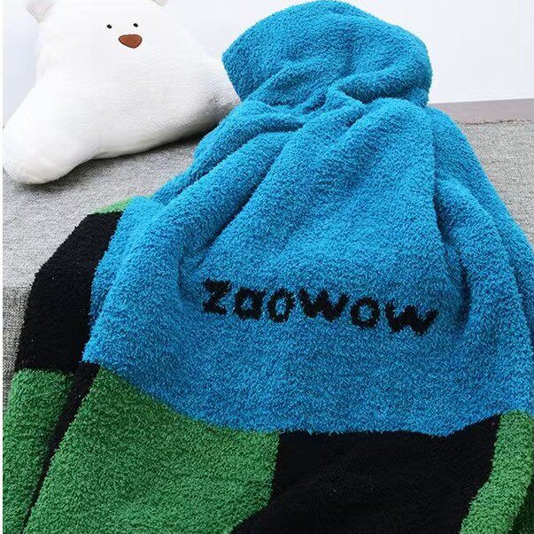 Autumn and Winter Popular Fez Plaid Casual Blanket Retro Style Double-Sided Thickened Half-Velvet Blanket Nap Blanket