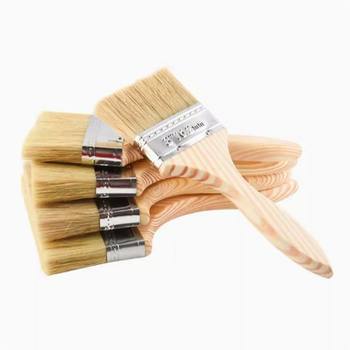 Brown Bristle Paint Brush, Non-Shedding Household Dust Removal Brush, Cleaning Dust Brush, Barbecue Brush, Pig Bristle Long Hair Brush Wholesale