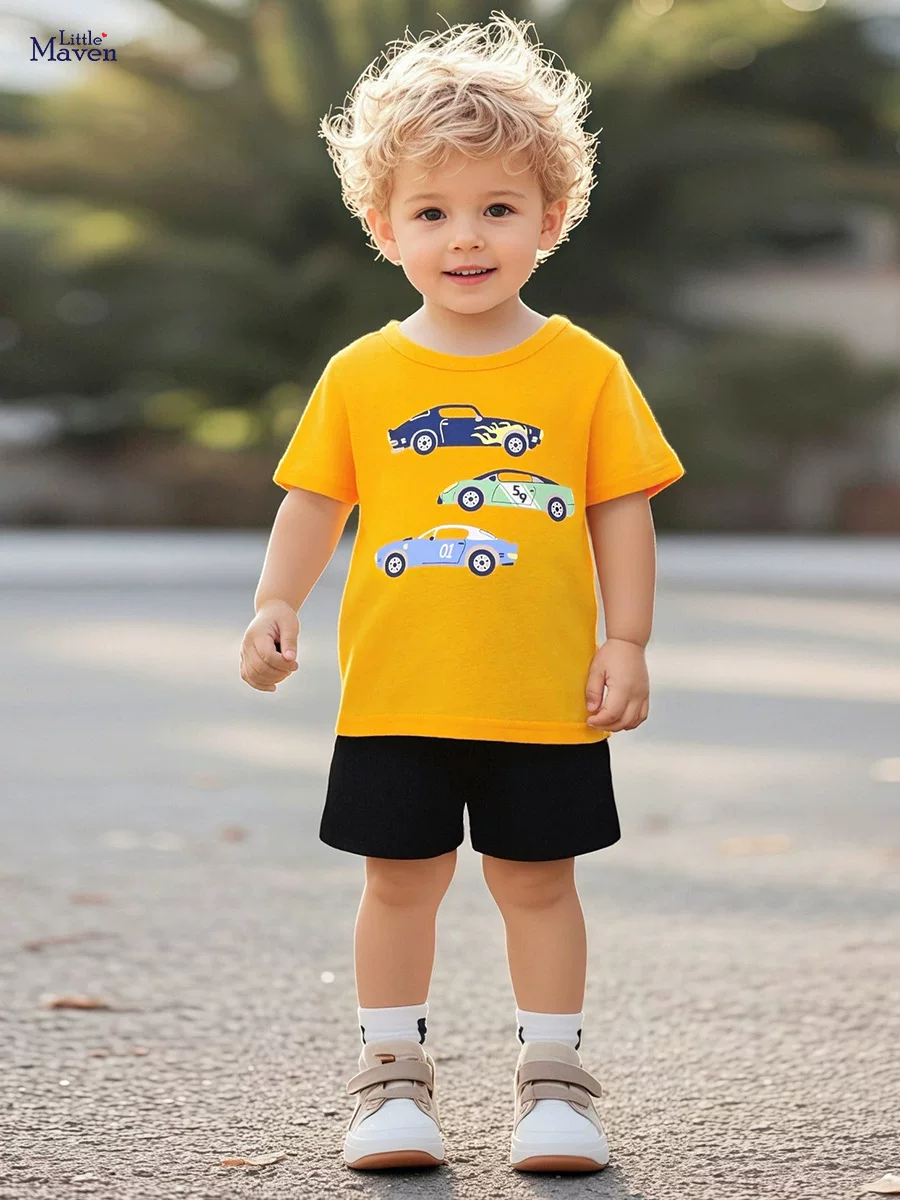 Short-sleeve Boys' Set, [Style] Kids' Outfit, Cute Car Summer Kids' Clothing