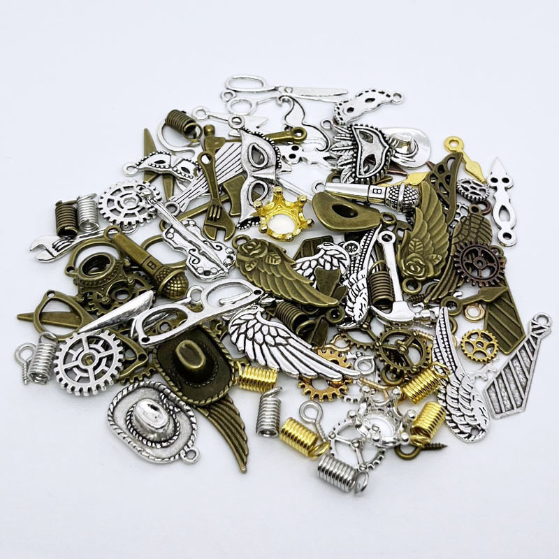 DIY Handmade Wooden Block Robot Keychain Necklace Creative Pendant Material Steampunk Team Building Ginger Tea