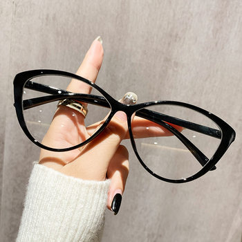 European and American Foreign trade TR90 ultra-light cat eye myopia glasses frame female ins plain retro anti-blue light plain glasses frame