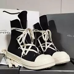 2026 Spring/Summer Men's High-Top Canvas Shoes with Pentagram Rivets, Lace-Up Casual Sneakers, Thick-Soled Versatile Women's Shoes