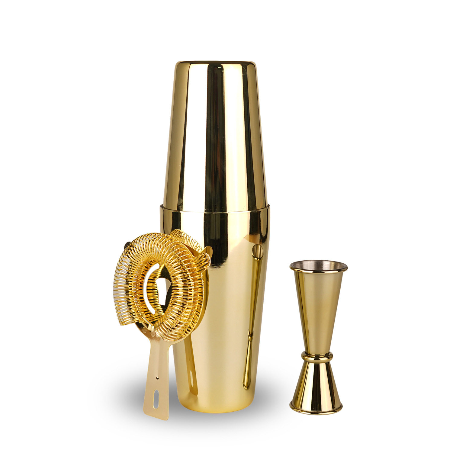 Bar Shaker 304 Stainless Steel Shaker Measuring Cup Boston Shaker Cocktail Shaker Tool Three-Piece Set