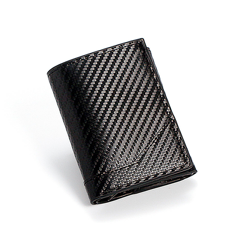 European and American men's and women's carbon fiber pattern color PU leather business card bag business card seat pattern business card bag card case