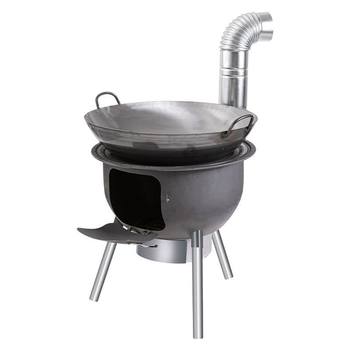 New Thickened Rural Wood Stove Energy-Saving Outdoor Portable Movable Wood-Burning Household Large Stove