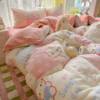 2025 New Autumn and Winter Type a Milk Velvet Four-Piece Set Thickeneded and Warm Cartoon 0.9m Bed Three-Piece Set Must Be Selected in Winter