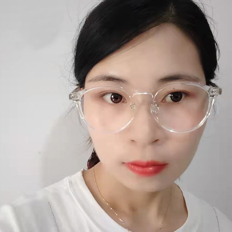 New anti-blue light glasses fashionable all-match tr90 oval frame men's high-grade plate pin glasses frame women