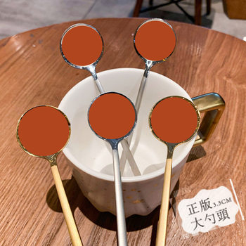 ins-style Korean-style stainless steel star bar spoon creative coffee stirring stick ocean goddess dessert spoon printed logo