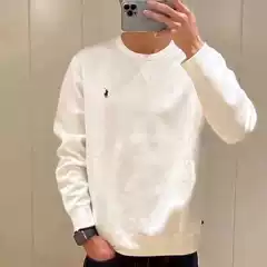 Cross-Border Rl Laff Pony Logo Embroidered Pure Cotton Thin Long-Sleeved Sweatshirt Top Pullover Spring and Autum Round Neck Sweatshirt for Men