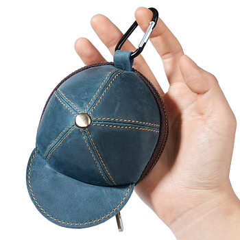 Amazon Japan and Korea New Coin Purse Zipper Coin Bag Key Bag First Layer Cowhide Hat Style Wallet Genuine Leather