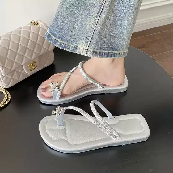 New Summer Flat Toe Sandals Flip-Flops Women's Outwear Beach Sandals Women's Fashionable Non-Slip Slides for Women