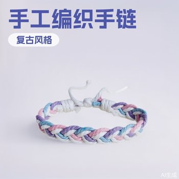 New Colorful and Refreshing Style Cotton and Linen Hand-Woven Wrist Bracelet, Simple and Artistic, Adjustable Bracelet for Men and Women