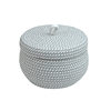 Desktop Storage Basket with Lid Dustproof Cosmetics Snacks Sundries Round Storage Basket Handmade Cotton Rope Woven Egg Basket