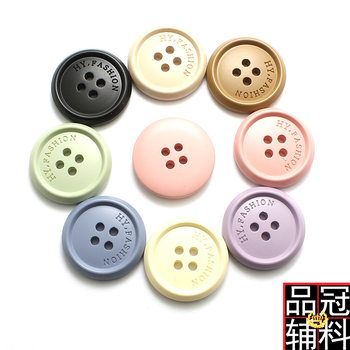 Four-eye inverted edge color resin button coat suit sweater button paint color button 15-28mm