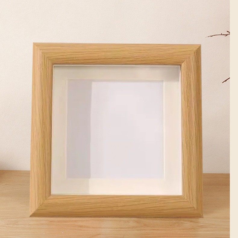 Hollow Photo Frame Simple and Stylish Solid Color Wooden Square Three-Dimensional Decorative Photo Frame Versatile Photo Painting Display Frame