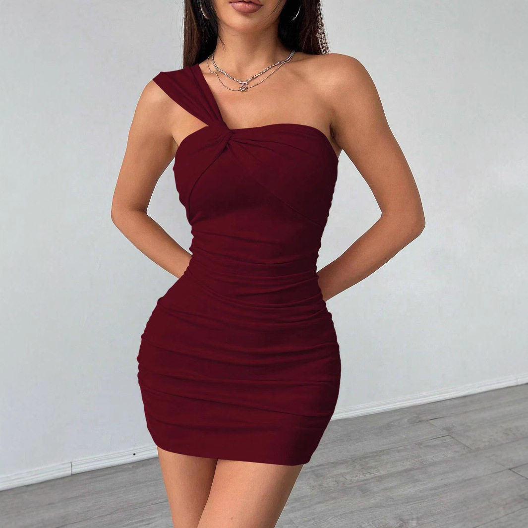 Off Shoulder Bodycon Dress Sexy Elegant Short Hem Spring Summer Fashion for Women Wholesale Available