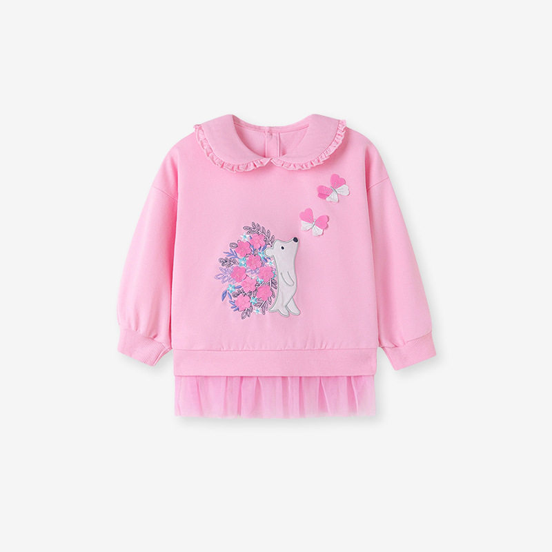 Vêtements enfants exportation, nouvel ensemble fille automne, tenue enfant dessin animé mignonne style deux pièces