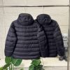 Bird Plus Winter New Black and Gold Color Block Ribbed down Jacket with Hood Outdoor Coat Black and Gold Color Block with Tag