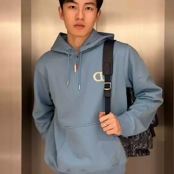 Correct Top Version 1.1 Autumn and Winter Dio Classic Cd Letter Embroidery Hooded Terry Sweatshirt for Men and Women