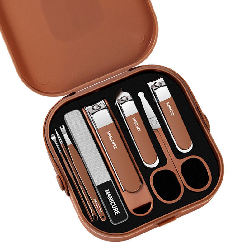 Portable Nail Clipper Set, Full Set of Nail Clippers, Anti-Splash Nail Clippers, 8-Piece Set, Pedicure Nail Clipper