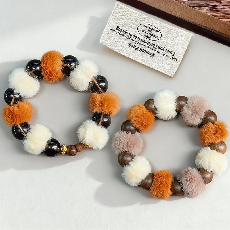 Autumn and Winter Plush Natural Citrine Amethyst Tiger Eye Crystal Bracelet High-End Melard New Year Bracelet Beads