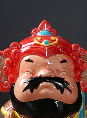 交趾陶瓷公仔哼哈二将门神家居客厅玄关中式人物摆件乔迁新居礼品