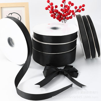 1cm Threaded Webbing Black White Bleached Polyester Ribbed Ribbon Clothing Accessories Manufacturer Wholesale