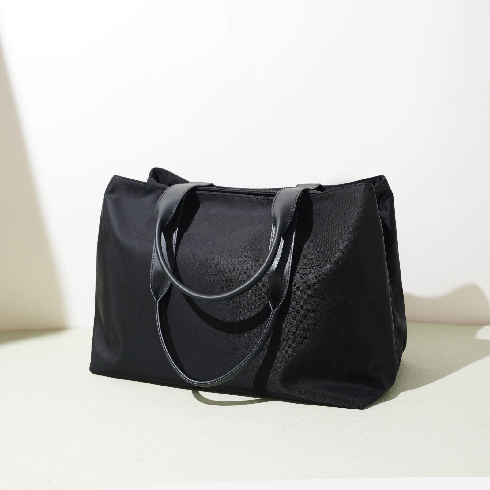 Túi Tote Nữ Vải Oxford Đeo Vai Đựng Đồ Dung Tích Lớn Màu Đen