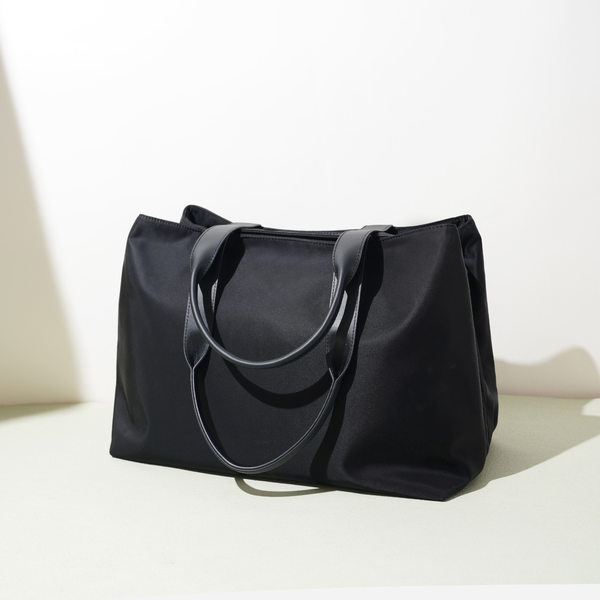 Túi Tote Nữ Vải Oxford Đeo Vai Đựng Đồ Dung Tích Lớn Màu Đen