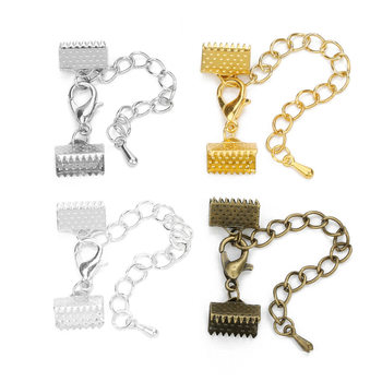 DIY Jewelry Accessories 12MM Lobster Clasp Extension Chain Tail Chain Small Water Drop Rope Clip Buckle Horse Buckle