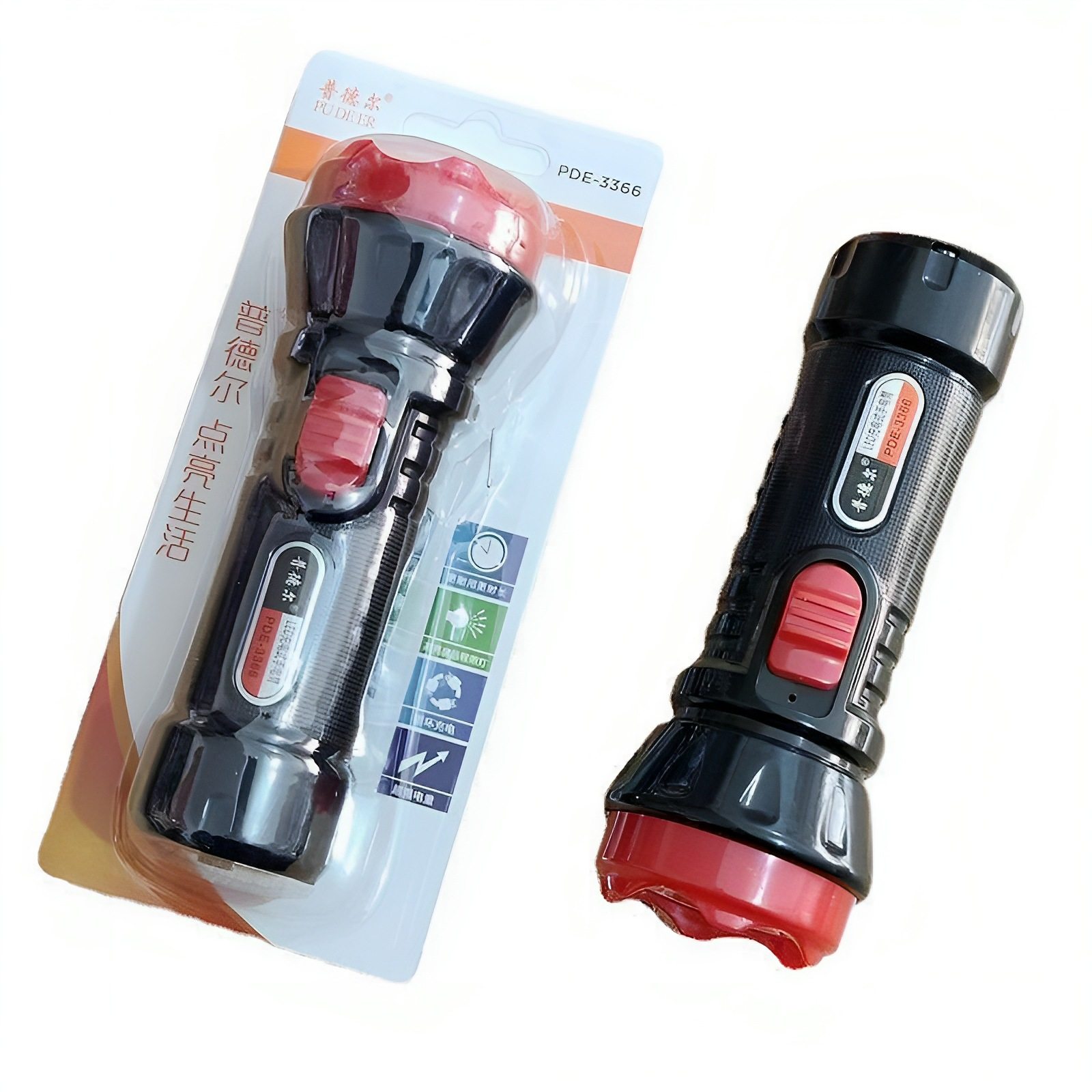 Source manufacturers LED flashlight household rechargeable plastic small flashlight outdoor fire emergency hand-held flashlight