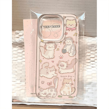 Multiple Cute Cats Are Suitable for Apple 17Promax Phone Case Iphone16 Creative 14 Full Coverage 13 Soft Case 15